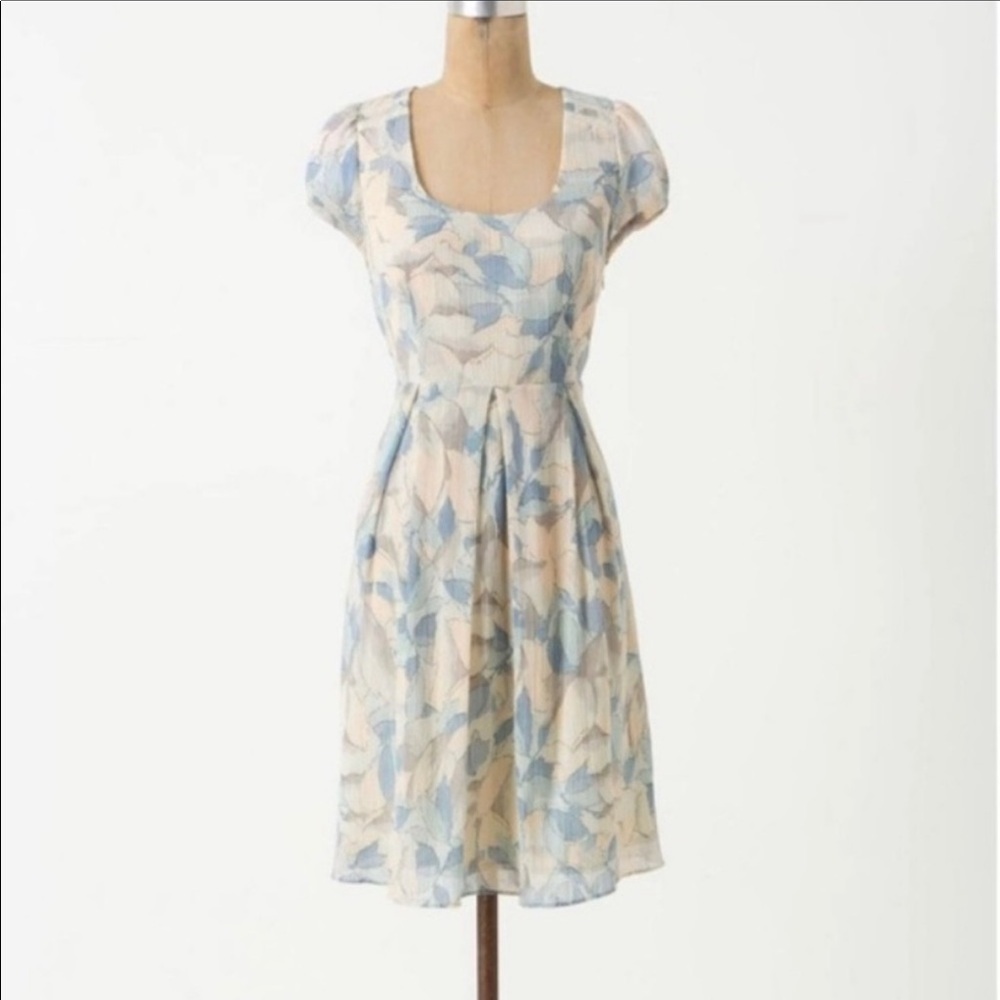 moulinette soeurs dress blue cream anthropologie